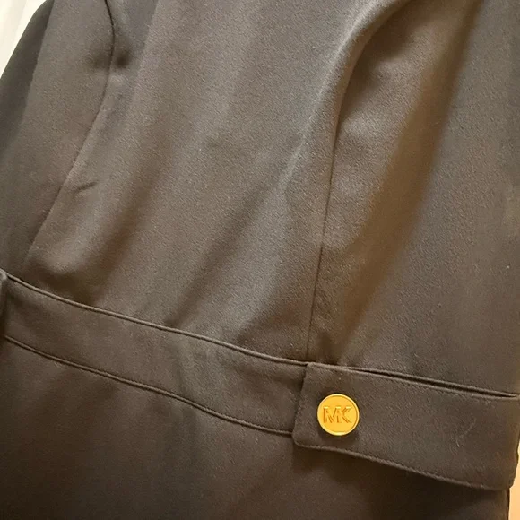 Michael Kors Black Dress Structured bodice, gold button accents, classic black - Picture 3 of 4